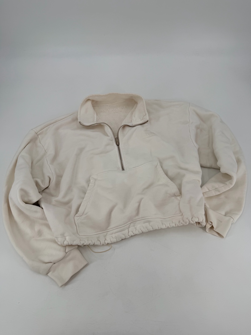 Set Active Quarter Zip Cropped Pullover Sweatshirt Small